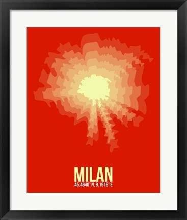 Framed Milan Radiant Map 2 Print
