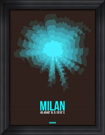 Framed Milan Radiant Map 3 Print