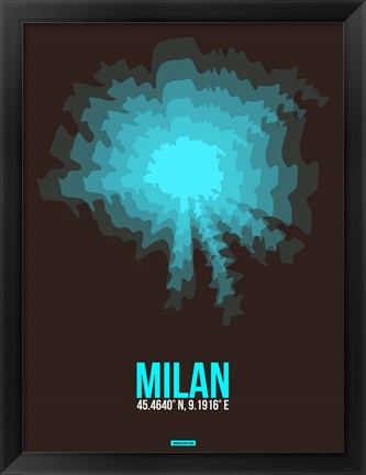 Framed Milan Radiant Map 3 Print