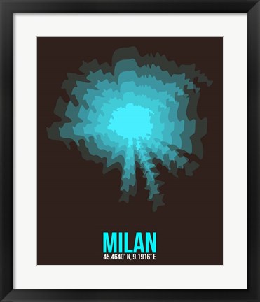 Framed Milan Radiant Map 3 Print