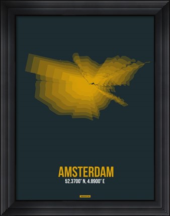 Framed Amsterdam Radiant Map 3 Print