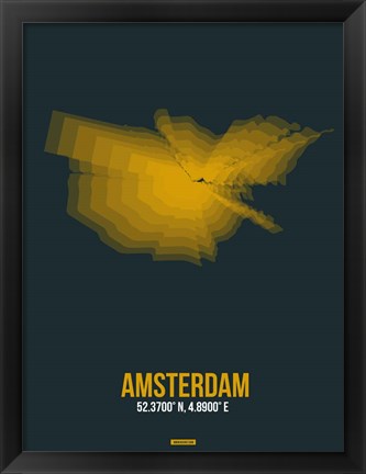 Framed Amsterdam Radiant Map 3 Print