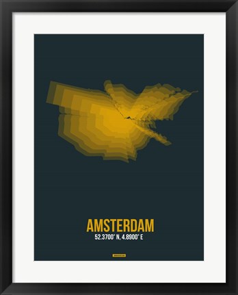 Framed Amsterdam Radiant Map 3 Print