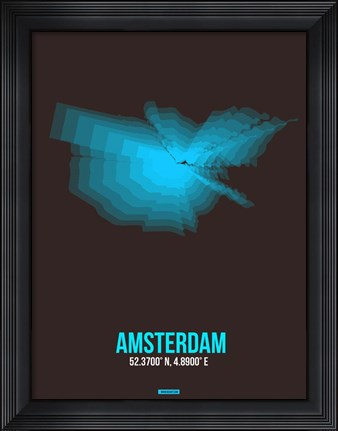 Framed Amsterdam Radiant Map 4 Print