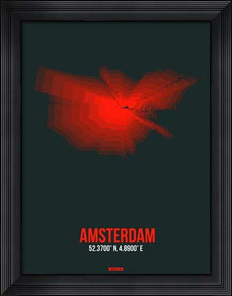 Framed Amsterdam Radiant Map 6 Print