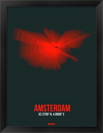 Framed Amsterdam Radiant Map 6 Print