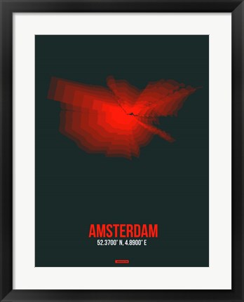 Framed Amsterdam Radiant Map 6 Print