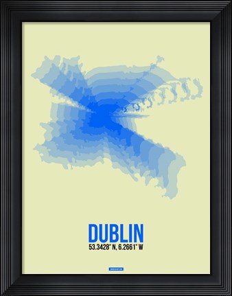 Framed Dublin Radiant Map 1 Print