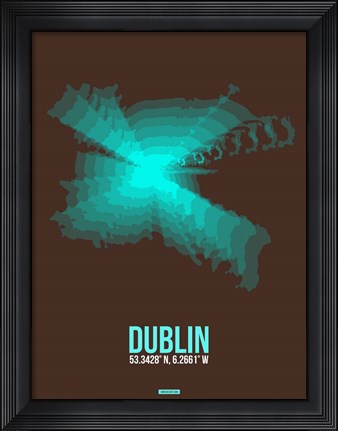 Framed Dublin Radiant Map 2 Print