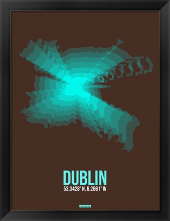 Framed Dublin Radiant Map 2 Print