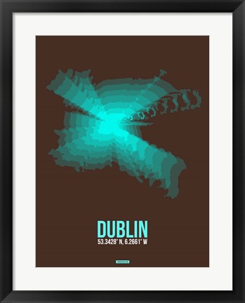 Framed Dublin Radiant Map 2 Print