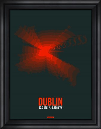 Framed Dublin Radiant Map 3 Print