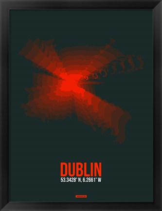 Framed Dublin Radiant Map 3 Print