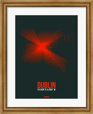 Framed Dublin Radiant Map 3 Print