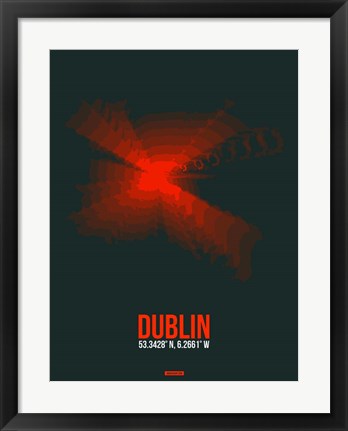 Framed Dublin Radiant Map 3 Print