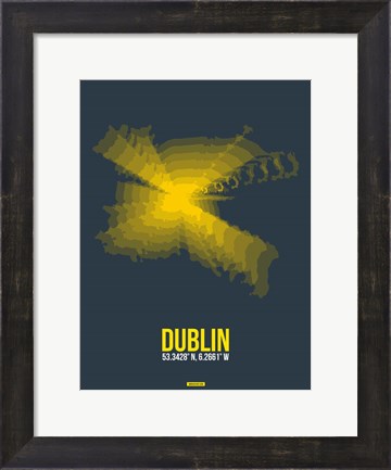 Framed Dublin Radiant Map 4 Print