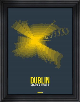 Framed Dublin Radiant Map 4 Print