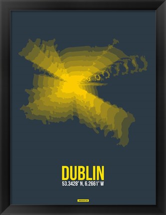 Framed Dublin Radiant Map 4 Print