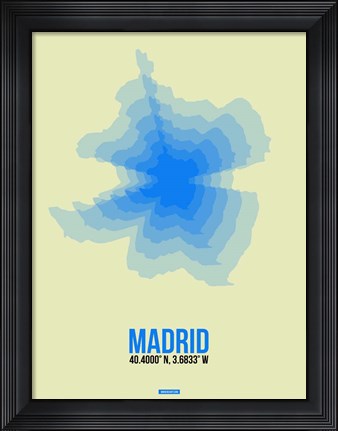 Framed Madrid Radiant Map 1 Print