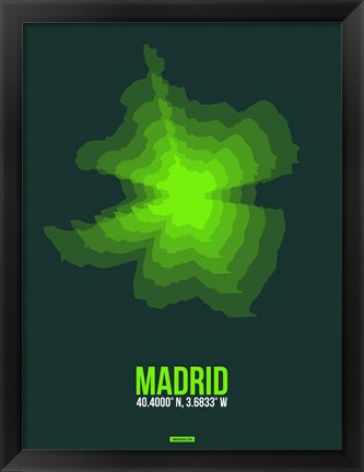 Framed Madrid Radiant Map 2 Print