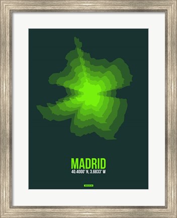 Framed Madrid Radiant Map 2 Print
