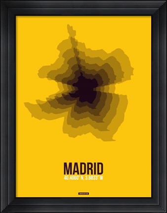 Framed Madrid Radiant Map 3 Print