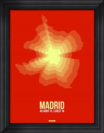 Framed Madrid Radiant Map 4 Print