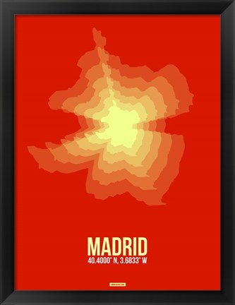 Framed Madrid Radiant Map 4 Print