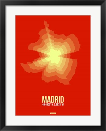 Framed Madrid Radiant Map 4 Print