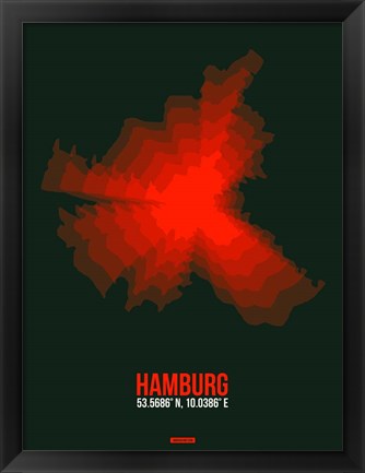 Framed Hamburg Radiant Map 4 Print