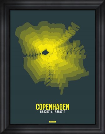 Framed Copenhagen Radiant Map 1 Print