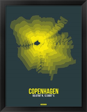 Framed Copenhagen Radiant Map 1 Print