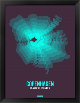 Framed Copenhagen Radiant Map 2 Print