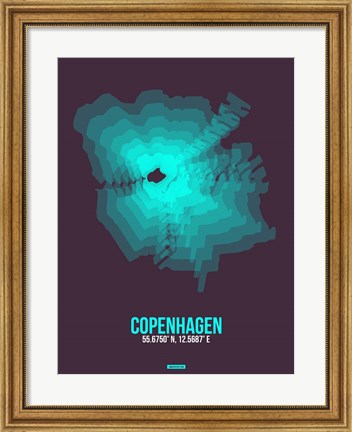 Framed Copenhagen Radiant Map 2 Print