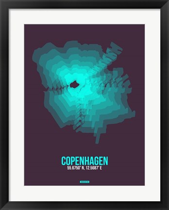 Framed Copenhagen Radiant Map 2 Print
