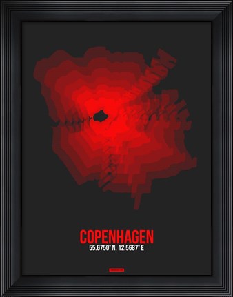 Framed Copenhagen Radiant Map 3 Print