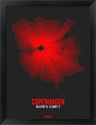 Framed Copenhagen Radiant Map 3 Print