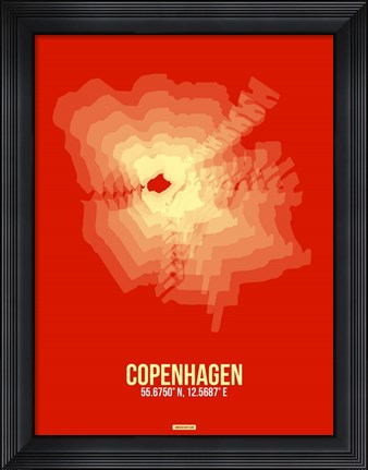 Framed Copenhagen Radiant Map 4 Print