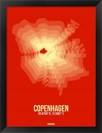 Framed Copenhagen Radiant Map 4 Print