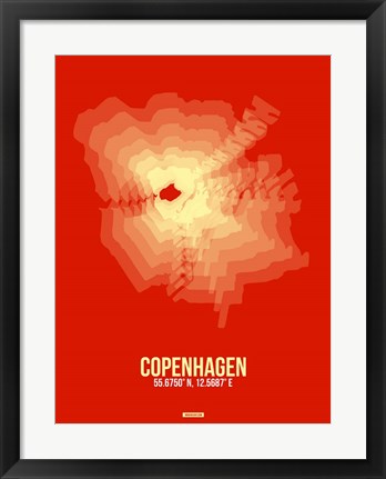 Framed Copenhagen Radiant Map 4 Print