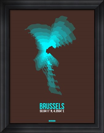 Framed Brussels Radiant Map 1 Print