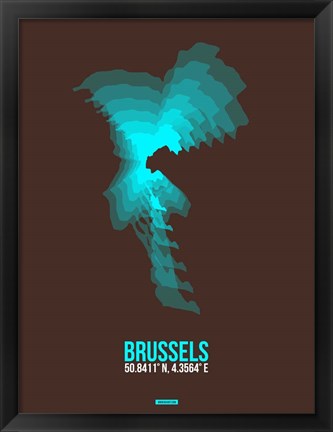 Framed Brussels Radiant Map 1 Print