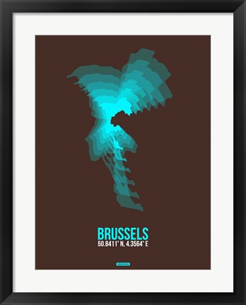 Framed Brussels Radiant Map 1 Print