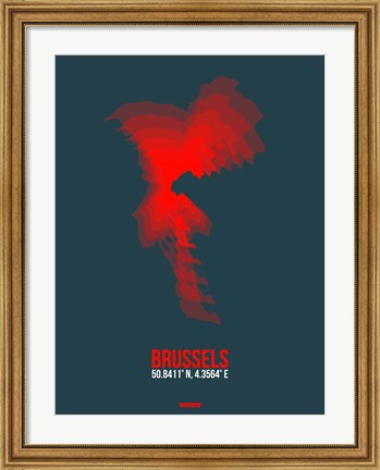 Framed Brussels Radiant Map 2 Print