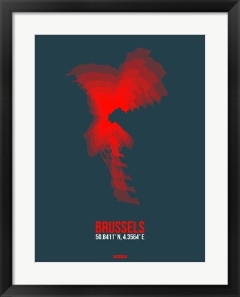 Framed Brussels Radiant Map 2 Print