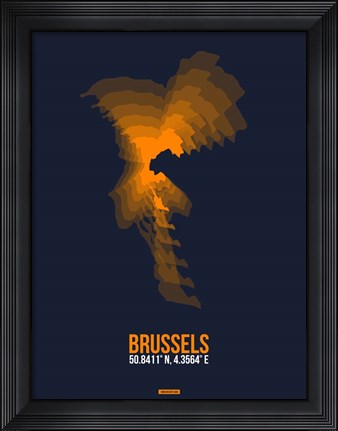 Framed Brussels Radiant Map 3 Print
