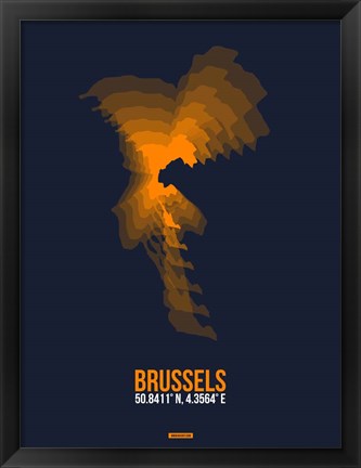 Framed Brussels Radiant Map 3 Print