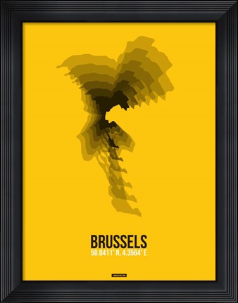 Framed Brussels Radiant Map 4 Print