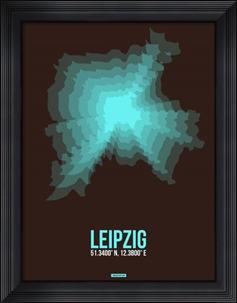 Framed Leipzig Radiant Map 2 Print