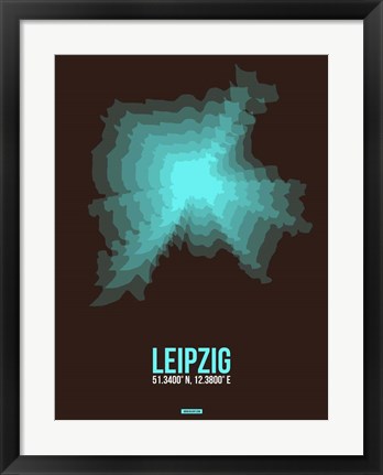 Framed Leipzig Radiant Map 2 Print